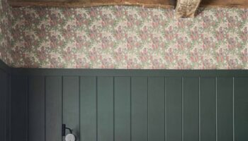 tongue and groove panelling with wallpaper by mytinyestate