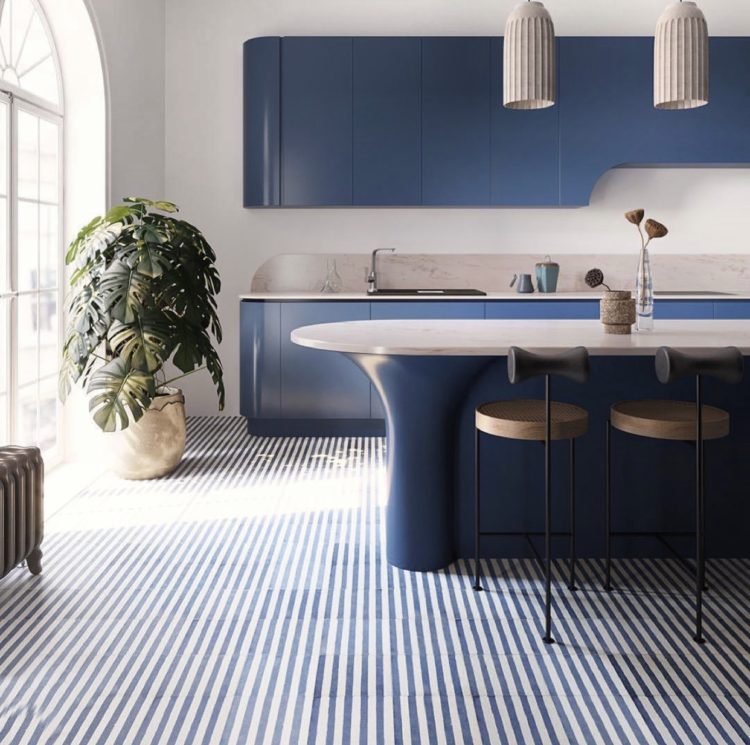 striped flooring by otto tiles 