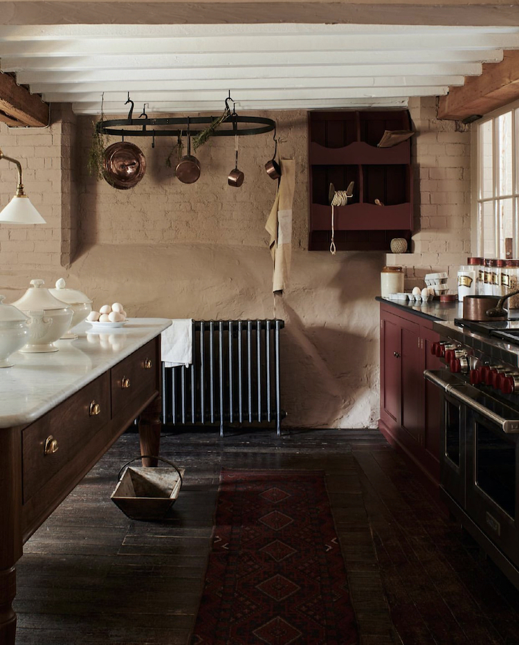 burgundy kitchen by devol