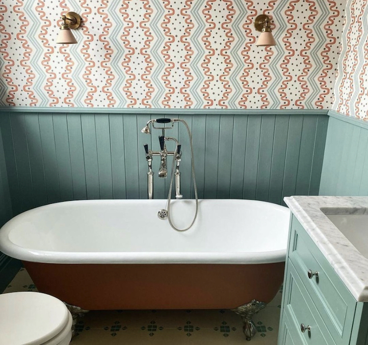 Edward Bulmer Aquatic with Ottoline Devries wallpaper in the home of @1890shouse