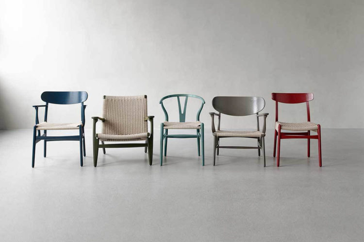 ilse crawford painted hans wegner chairs for carl hansen and son