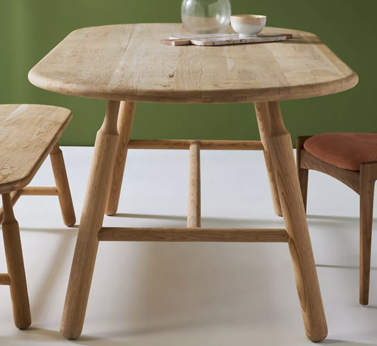 oak table from anthropologie