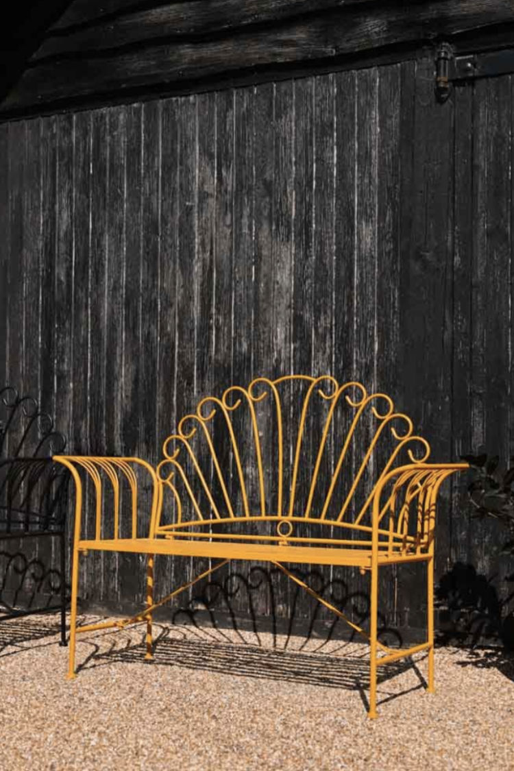 yellow garden bench from rockett st george
