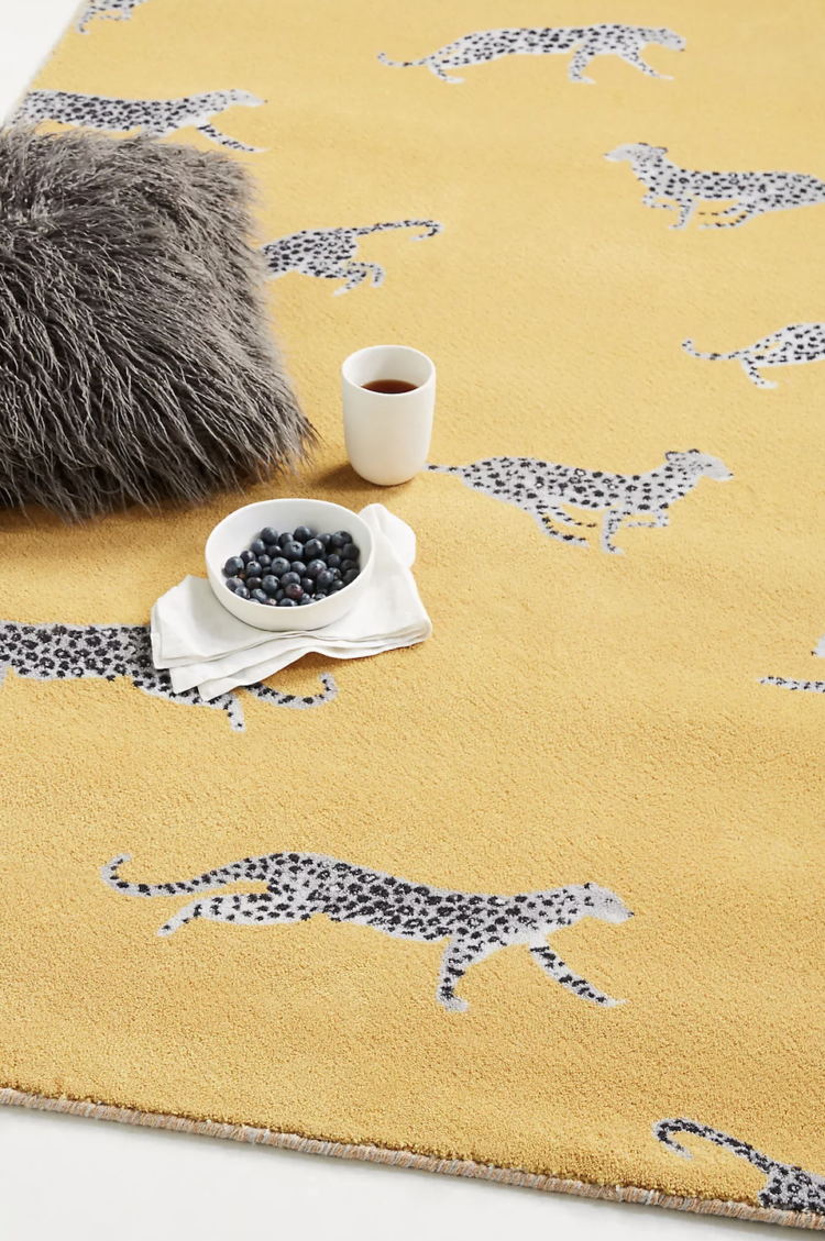 cheetah rug from anthropologie