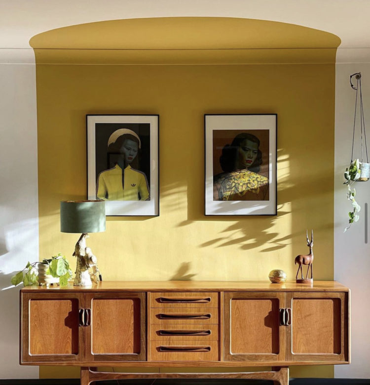 image via @forever_bungalow yellow wall painted alcove