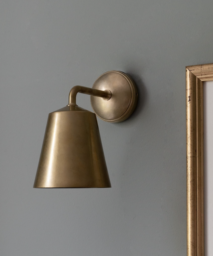 brass wall light by Corston Architectural
