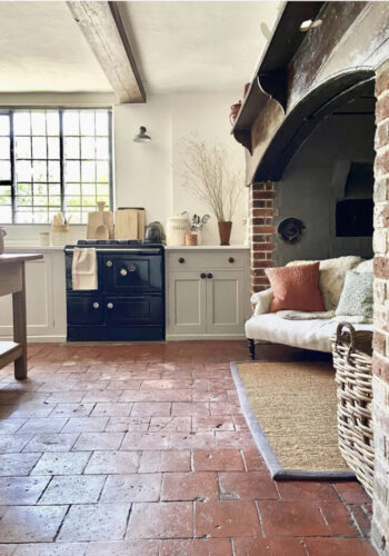 beautiful old terracotta floor in the home of @the_textured_room